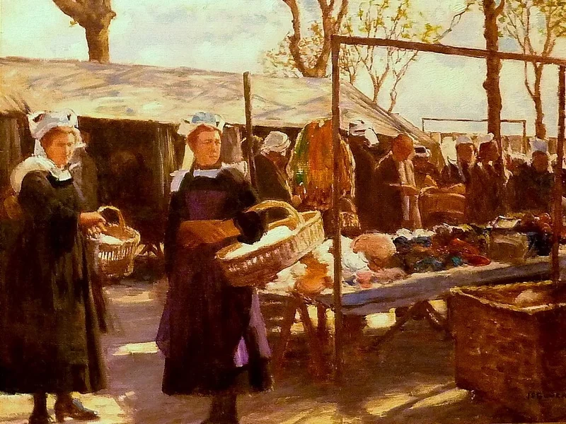 1853-Joseph-Félix Bouchor - Mercato dei suini di Auray